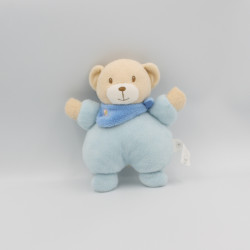 Doudou ours bleu foulard CARREFOUR