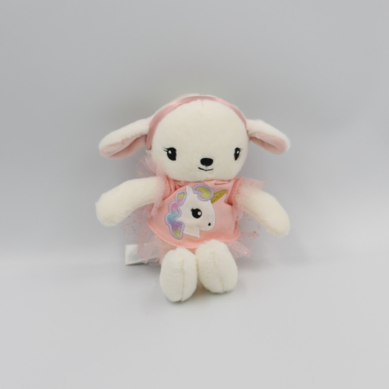 Doudou mouton blanc rose licorne tutu H&M