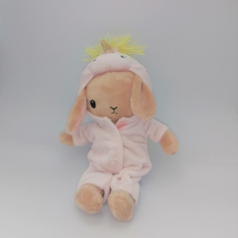 Doudou lapin beige combinaison licorne rose H&M