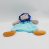 Doudou plat lion gris bleu orange CMP EVEIL ET TENDRESSE