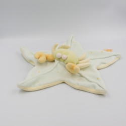 Doudou plat étoile crabe bleu vert jaune MOULIN ROTY