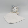 Doudou chien beige bleu blanc mouchoir cajou SUCRE D'ORGE