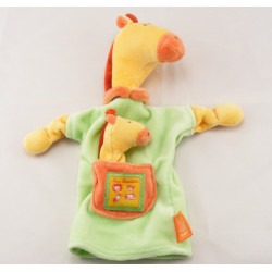 Doudou plat girafe verte jaune Les Loustics MOULIN ROTY