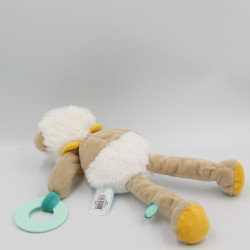Doudou lion beige blanc jaune bleu Matou Maxou BABY NAT