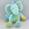 Doudou éléphant bleu vert foulard orange KIABI NICOTOY