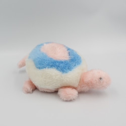 Ancienne peluche tortue rose blanc bleu NOUNOURS