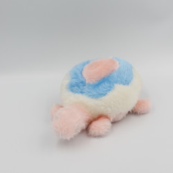 Ancienne peluche tortue rose blanc bleu NOUNOURS