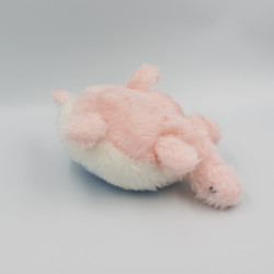 Ancienne peluche tortue rose blanc bleu NOUNOURS