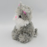 Peluche chat gris rose gros yeux brillant FOREST DISTRIBUTION