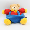 Doudou ours patapouf rouge bleu jaune NICOTOY