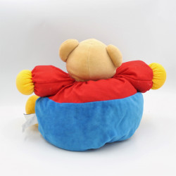 Doudou ours patapouf rouge bleu jaune NICOTOY
