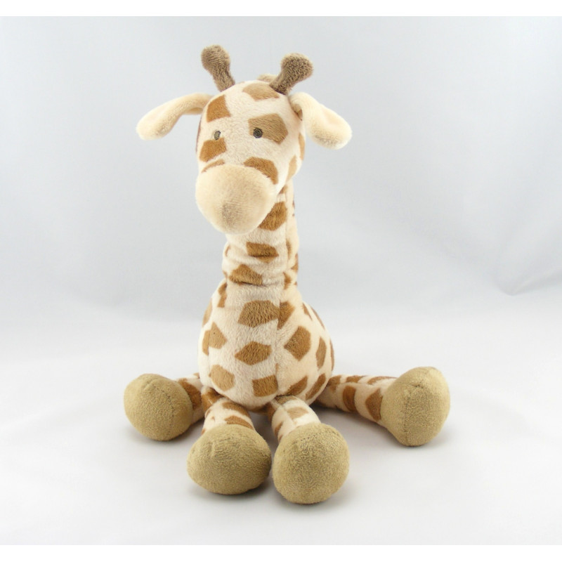 Doudou girafe beige marron JACADI 