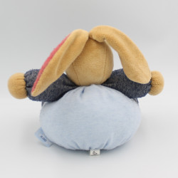Doudou lapin bleu jean rouge Denim KALOO