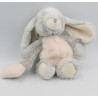 Peluche lapin gris rose blanc mouchoir BUKOWSKI