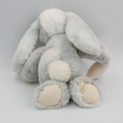 Peluche lapin gris rose blanc mouchoir BUKOWSKI