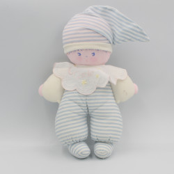 Doudou lutin blanc rayé bleu COROLLE