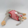 Doudou singe gris Popi salopette rouge BAYARD PRESSE 2020