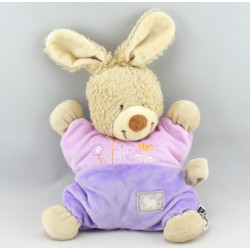 Doudou lapin robe rose mauve mouton TEX BABY