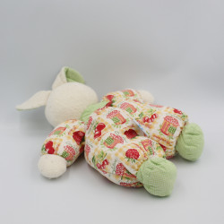 Doudou lapin blanc rouge vert confiture framboise fraise NOUNOURS