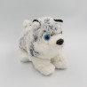 Doudou peluche chien Husky gris blanc