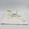 Doudou plat lapin blanc bleu beige rayé DODIE