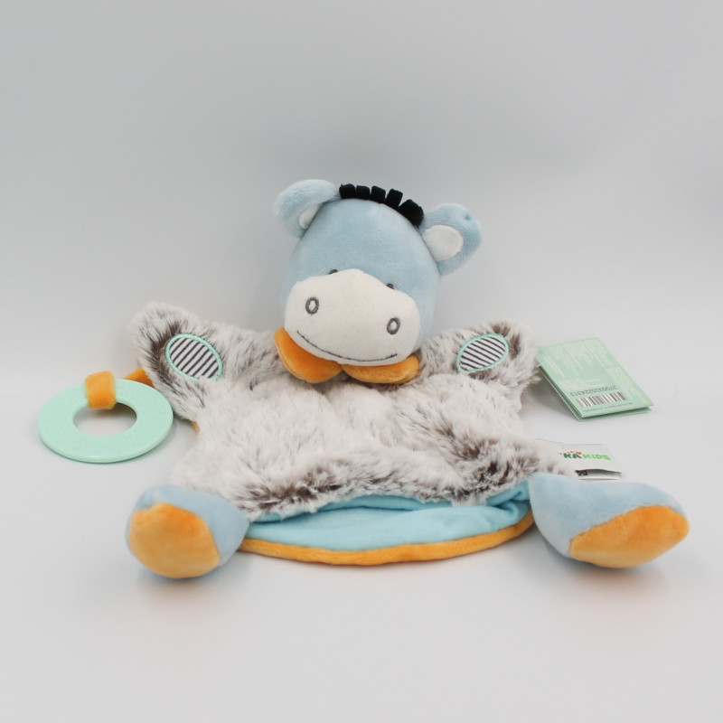 Doudou et compagnie marionnette ane cheval marron bleu orange Eureka