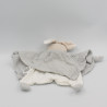 Doudou plat lapin gris blanc pois coton bio KALOO