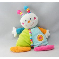 Doudou lapin rose vert bleu BABYSUN