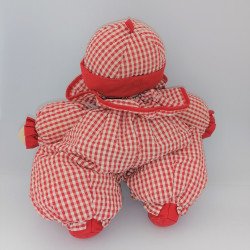 Ancien doudou poupée lutin chiffon rouge vichy COROLLE