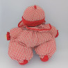Ancien doudou poupée lutin chiffon rouge vichy COROLLE