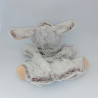Doudou plat marionnette chien beige marron blanc Flocons BABY NAT
