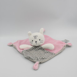 Doudou plat chat lapin blanc rose gris Un hiver très doux MOTS D'ENFANTS