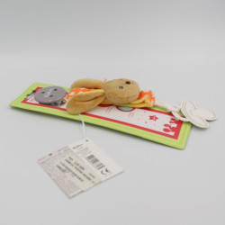 Attache tétine doudou lapin beige orange jaune colors KALOO