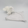 Doudou éléphant blanc gris rayé mouchoir NICOTOY