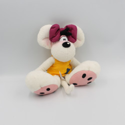 Doudou souris pull jaune noeud rose Diddlina DIDDL