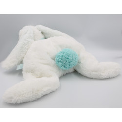 Grand doudou et compagnie lapin blanc bleu Pompon Amande