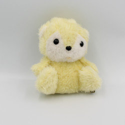 Ancienne Peluche ours chat jaune blanc AJENA