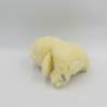 Ancienne Peluche ours chat jaune blanc AJENA
