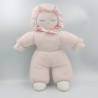 Ancien doudou poupée lutin rayé rose blanc TARTINE ET CHOCOLAT