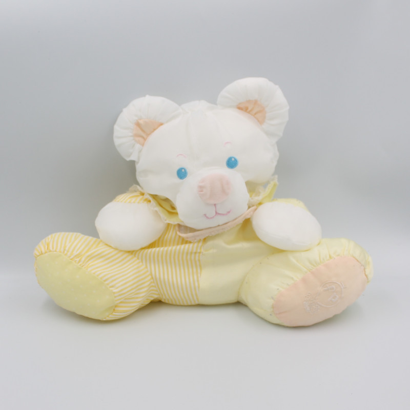 Ancienne peluche Puffalump ours jaune blanc FISHER PRICE 1988