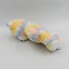 Ancienne peluche ours blanc jaune bleu rose NOUNOURS