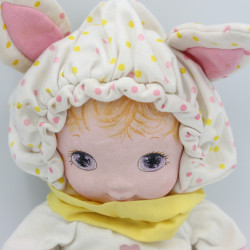 Ancienne Poupée lapin blanc Jammie Pies Les petits bonheurs PLAYSKOOL 1987