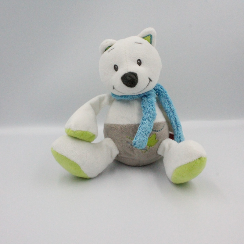 Doudou musical loup renard blanc gris vert bleu DOUKIDOU