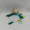 Doudou plat ours beige bleu blanc jaune pois BABY NAT
