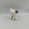 Peluche chien blanc mauve jaune bleu tachetés TY