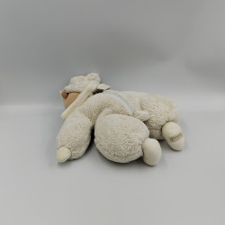 Doudou ours beige blanc bonnet BUKOWSKI