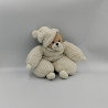 Doudou ours beige blanc bonnet BUKOWSKI