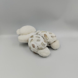 Doudou ours beige salopette blanc imprimé lavande savon TARTINE ET CHOCOLAT