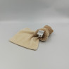Doudou et compagnie ours beige marron mouchoir en boite fleur