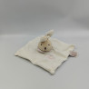 Doudou et compagnie plat lapin blanc col rose rayé